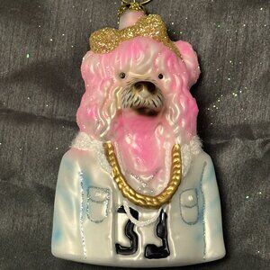Blinged out pink Poodle ornament